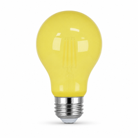 Ampoule LED jaune anti-insectes A19 5W 6W 8W 9W 530-590nm CRI 90+ Dimmable pour Porche Patio Jardin