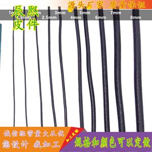 Cordon en cuir rond 2mm 3mm 4mm 5mm 6mm 7mm 8mm 9mm 10mm Noir Cuir véritable Fournitures pour la fabrication de bijoux - Product Image 5