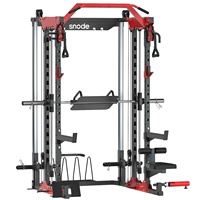 Máquina de Entrenamiento Multifuncional Snode Smith con Estructura de Acero Soldado Resistente, Barra Integrada para Polea Lateral, Práctica de Levantamiento de Pesas para Todo el Cuerpo