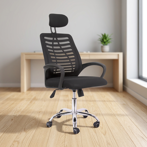 Chaise de bureau ergonomique à dossier haut en maille avec support lombaire, chaise de travail pivotante réglable pour le bureau à domicile - Product Image 6