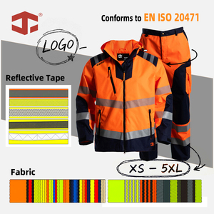 Veste thermique imperméable respirante à capuche amovible de classe 3 à haute visibilité pour hommes JIADE en polyester pour la récupération routière et les situations d'urgence - Product Image 4