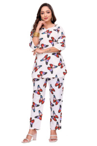 ชุดเซ็ตเสื้อคอกลมสีขาวพิมพ์ลายสำหรับผู้หญิง รวมถึงไซส์พลัสถึง 6xl ผ้าไมโคร คิรัน เน็กซัส - Product Image 4