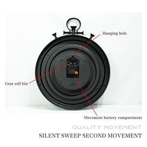 Grande échelle événement engrenage horloge décoration chiffres romains rétro ferme horloge décoration salon décoration 15 pouces - Product Image 5