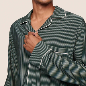 Joymay Design personalizzato da <span class=keywords><strong>uomo</strong></span> Modal <span class=keywords><strong>pigiama</strong></span> 2 pezzi <span class=keywords><strong>pigiama</strong></span> <span class=keywords><strong>a</strong></span> maniche lunghe per <span class=keywords><strong>uomo</strong></span> con bottone classico Set di indumenti da notte <span class=keywords><strong>a</strong></span> strisce da <span class=keywords><strong>uomo</strong></span> - Product Image 2