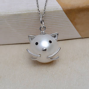Pendentif chat baroque en argent 925 fait main, collier de perles de forme spéciale, composants de bijoux DIY pour femme, support vide pour perles - Product Image 2