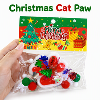 Jouet Squishy Patte de Chat de Noël, Jouet Sensoriel Anti-Stress Doux à Presser pour Adultes