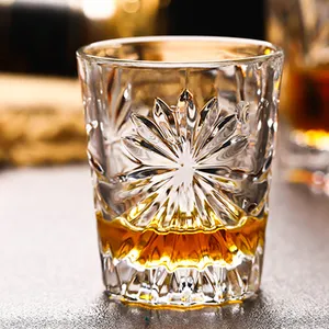 Sanzo Custom Glassware Manufacturer Machine Made Fancy Drinking Shot Whisky Glass Set