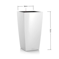 Haute qualité vente chaude Durable traditionnel rectangulaire blanc grand Auto-arrosage en plastique Pot d'arbre pour salon centre commercial