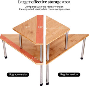 Portaspezie per Dispensa, Scaffale Angolare a 2 Livelli Regolabile per Barattoli e Bottiglie, per Cucina - Product Image 4