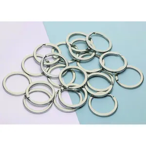 Penjualan laris cincin kunci datar 304 cincin kunci logam baja tahan karat untuk gantungan kunci rumah dan Kerajinan DIY