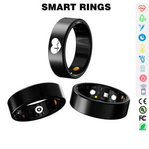 R30 ECGスマートリングヘルストラッカーIP68防水ステンレススチールモニター磁気充電心拍数睡眠アプリ制御5日間 - Product Image 1