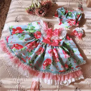 Лучшее популярное красивое платье принцессы, милое вечернее платье для девочек, 100% хлопок, красивая бутиковая одежда для малышей
