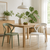 Fauteuil empilable moderne en PP avec dossier ergonomique incurvé, idéal pour restaurants, cafés, centres commerciaux – Vente en gros