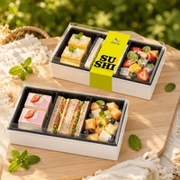 Biologisch afbreekbare, milieuvriendelijke, houten wegwerpverpakkingen voor restaurants, desserts, gebak, sushi, lunch en bento boxen