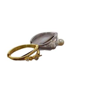 10706 DIY Pearl Accessories S925 <b>Silver</b> Ring with Empty Support Multi-pearl <b>Silver</b> Jewelry Set 3-5mm <b>Beads</b> Trendy Inlay Style - Product Image 5