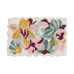 Alfombrillas de Baño de Lujo de Algodón Puro con Diseño Floral, Ecológicas, Duraderas, Hechas a Máquina ITHL - Product Image 1