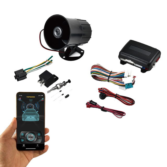 TOPSKING Alarm Car Security System with App Control Keyless Entry & Remote Control Compatible Original Remote Control