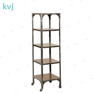 KVJ-7439 Industrial Antique Bookcase <strong>French</strong> Wood Iron Steel <strong>Shelf</strong> - Product Image 3