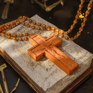 ZD079 Prix de prêtre en bois sculpté <span class=keywords><strong>Croix</strong></span> pectorale orthodoxe avec crucifixion de Jésus-<span class=keywords><strong>Christ</strong></span> pour les <span class=keywords><strong>croix</strong></span> de jeûne du clergé - Product Image 3
