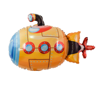 Ballons en aluminium sur le thème de l'océan, bateau, yacht, sous-marin, queue de sirène et ballons d'animaux marins pour la décoration de fête d'anniversaire des enfants
