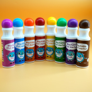 Bộ 8 trẻ em có thể giặt Dot Markers không độc hại sơn dotters cho nghệ thuật cho bảng viết - Product Image 1