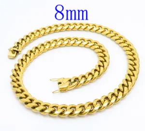 Stainless Steel Franco New Gold Chain Design Franco Chain 18K Gold Filled Chain Necklace For Men
