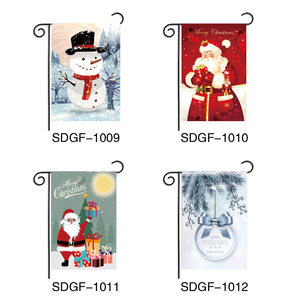 Bandera de jardín rectangular con gráfico de Papá Noel para decoración navideña de fiestas, con poste de fábrica - Product Image 5