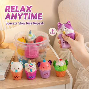 Novelty Random Animal Drink Squishy <b>Pack</b> Slow Rising Foam Sensory Stress Toys Holiday Presents For Young Students - Product Image 2