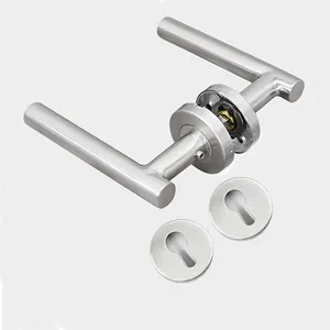 Modern Stainless Steel Security Metal Tube Lever Type Door Handles High Quality New Product Home Hotel Hospital Glass Iron