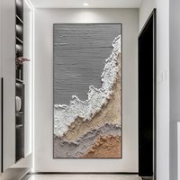 Décoration murale d'entrée de maison, relief décoratif, peinture à l'huile de paysage marin texturé, peinture paysagère texturée 3D naturelle peinte à la main
