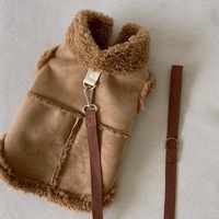 Veste rose très vendue en gros, vêtements d'hiver, manteau chaud pour chien avec col en fourrure