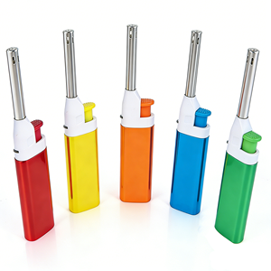 Briquets électroniques rechargeables personnalisés à logo, en plastique, pour barbecue, bougies, camping, cadeaux d'affaires, vente en gros - Product Image 5