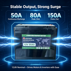 Batería de ciclo profundo A&Spower AL1250 LiFePO4 semisólida 12.8V 50Ah 640Wh con celdas de grado A para almacenamiento de energía - Product Image 5