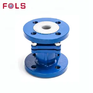 DN65 80 100 chemical resistant four full fluorine lining WCB 304 316 iron flange ball valve