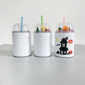 Snow Globe Tumbler 12oz 24oz Dome Lid Blank Sublimation DIY Craft with Straw for <b>Kids</b> Projects - Product Image 6