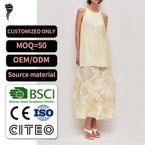 Robe longue d'été sans manches pour femme, de haute qualité, personnalisable en gros, idéale pour les soirées, les clubs et les occasions formelles - Product Image 1