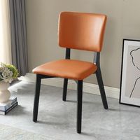 Chaise de salle à manger orange moderne, assise souple, pieds durables, usage commercial, hôtel, restaurant, maison