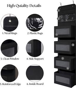 Organisateur suspendu pour porte avec fenêtre transparente et poche en PVC, organiseurs de placard suspendus pour le rangement des articles divers - Product Image 6