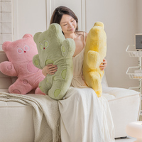 Coussin en peluche ours abstrait mignon, poupée ours en peluche douce, coussin de canapé en peluche pour la décoration de chambre et de maison