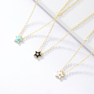 Mlluki Women Star Sign Enamel Trendy <strong>Ball</strong> Gold Plated Fashion Unique Necklace 925 Sterling Silver Jewelry Wholesale OEM ODM Cu - Product Image 2