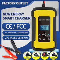 Pengisi daya baterai 12V 6A mobil cerdas isi ulang cepat otomatis pengisi daya baterai asam timbal cepat dengan layar lcd