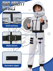 زي رائد فضاء للأطفال مع خوذة بذلة الفضاء والتنورات للأولاد على أزياء هالوين تأثيري - Product Image 3