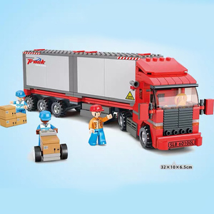 Série Bus - Train de marchandises à double wagon - Blocs de construction modulaires - Modèle de ville - Jouet pour <span class=keywords><strong>enfants</strong></span> - Plastique ABS - Cadeau - Product Image 3