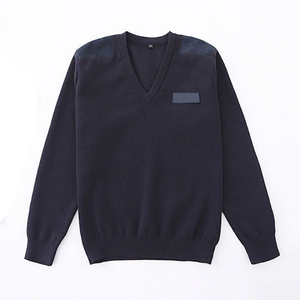 DFS0904 Pull tactique bleu marine foncé avec patch bleu marine pour les épaules et les coudes - Product Image 1