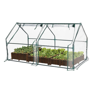 Invernadero Portátil de 2 Habitaciones con Cubierta Transparente de PVC Impermeable, Diseño Moderno de Metal, Ecológico, para Plantas de Jardín - Product Image 1