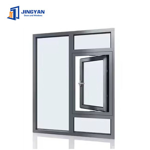 Fenêtre battante moderne en aluminium, isolante thermiquement <span class=keywords><strong>et</strong></span> ignifuge, avec grille de protection horizontale en acier inoxydable. Chambre <span class=keywords><strong>et</strong></span> salon à haute étanchéité - Product Image 3