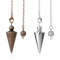 Metalen Slinger Pendulos Slingers Voor Wichelroedelopen Spiral Cone Antieke Koperen Goud Zilver Kleur Piramide Pendule Reiki Spiritueel