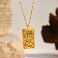MW Vente en gros Nouveau INS Wind Collier en acier inoxydable Plaqué or 18 carats Pendentif étoile lune en zircon Bijoux de chaîne à maillons géométriques
