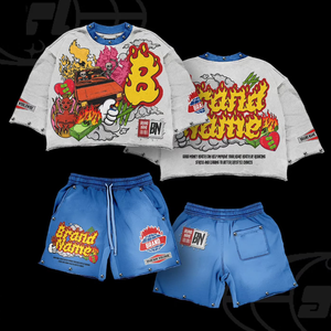 Ensembles de survêtements en coton personnalisés : T-shirt et <span class=keywords><strong>short</strong></span> avec motif en strass, T-shirt délavé à l'acide et effet usé, T-shirt ample et <span class=keywords><strong>oversize</strong></span> pour <span class=keywords><strong>homme</strong></span> - Product Image 2