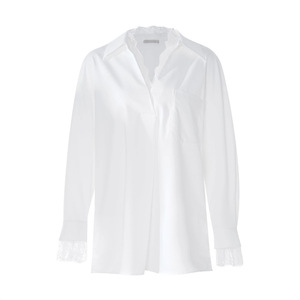 Camicetta da <span class=keywords><strong>donna</strong></span> con scollo a V, taglio dritto e bordo in <span class=keywords><strong>pizzo</strong></span>, colletto a triangolo profondo, polsini e scollo in <span class=keywords><strong>pizzo</strong></span> romantici, top casual 3601 - Product Image 6